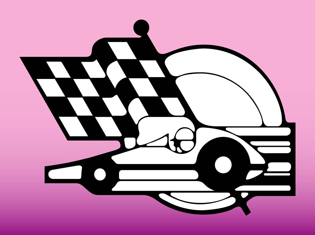 race car flags cartoon