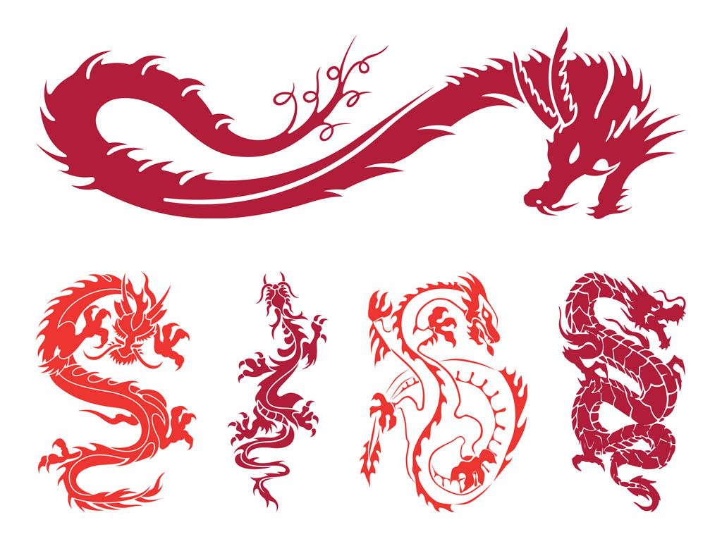 Dragons Set Graphics Vector Art & Graphics | freevector.com