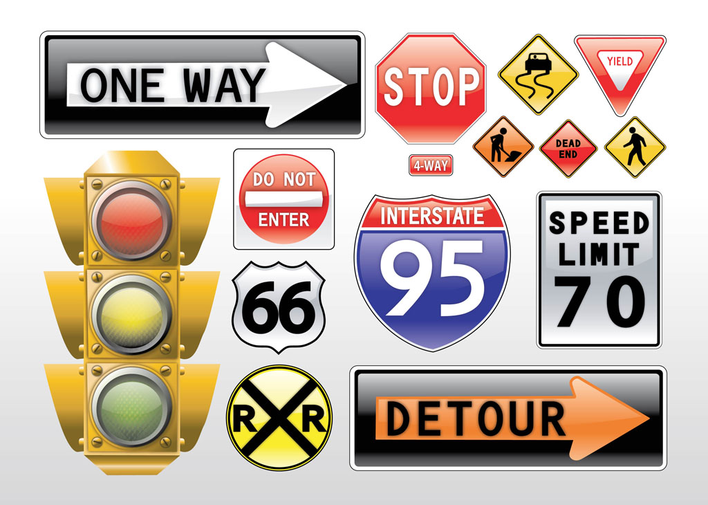 traffic signs and symbols vector
