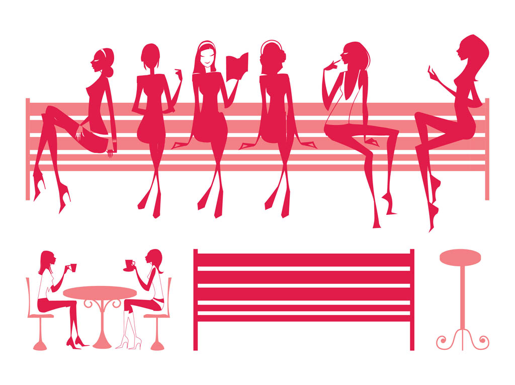 Download Sitting Girls Silhouettes Vector Art & Graphics ...