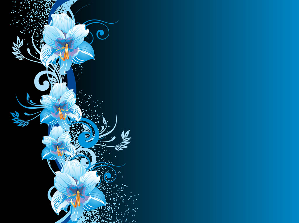 Blue Flowers Background Vector Art & Graphics 
