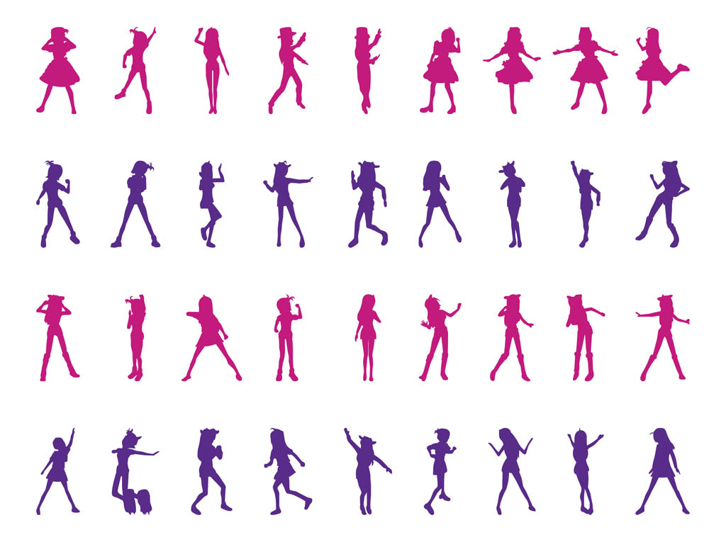 dancing girl silhouette free vector