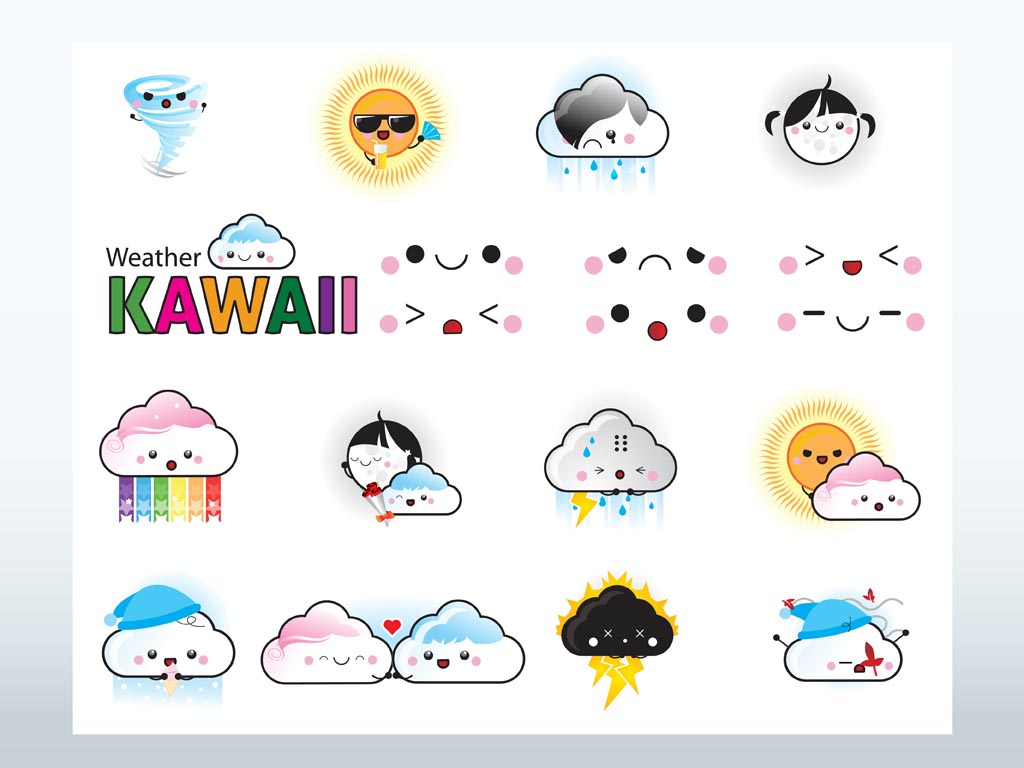 Download Kawaii Weather Vectors Vector Art & Graphics | freevector.com