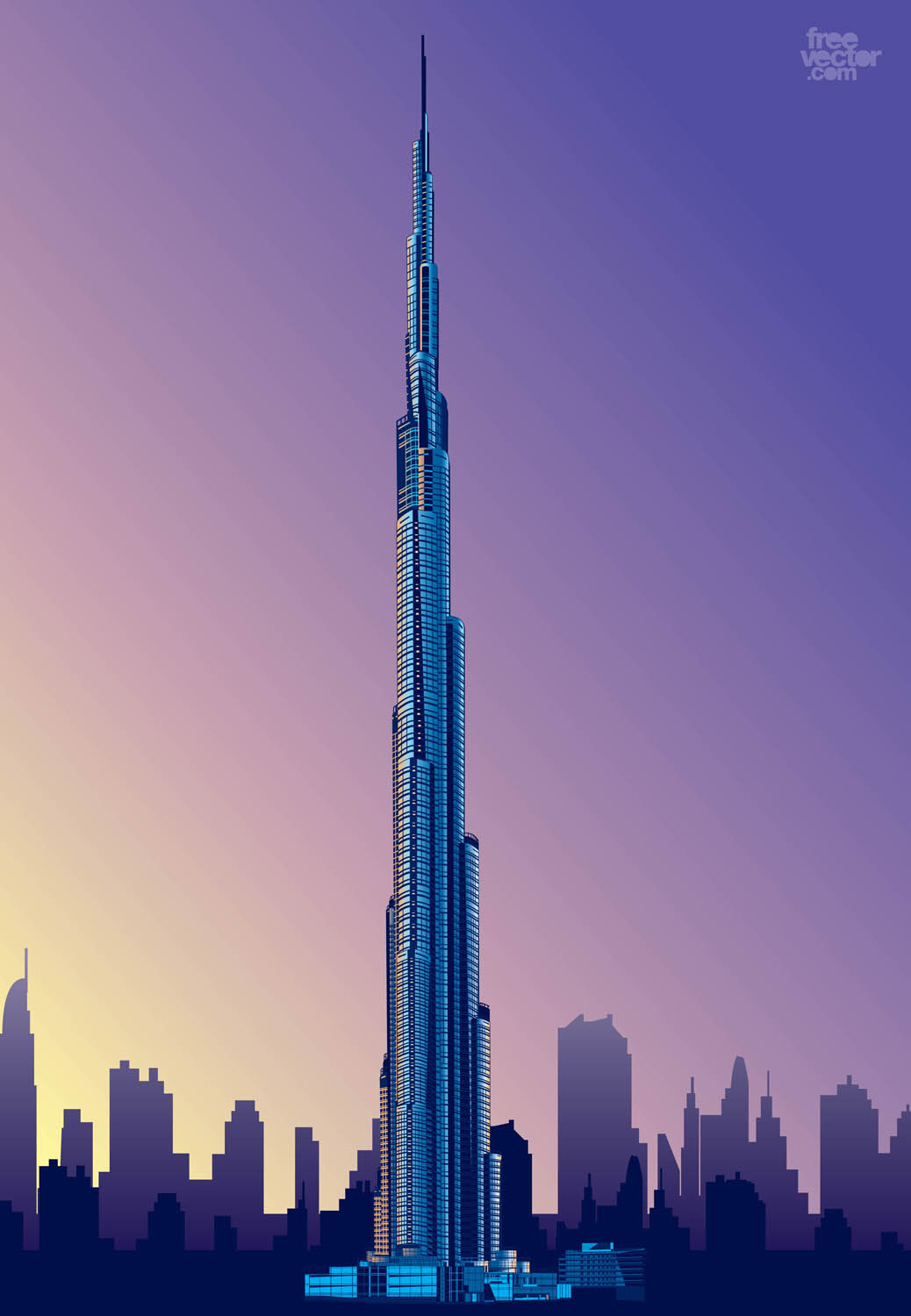 Burj Khalifa Vector Art & Graphics | freevector.com