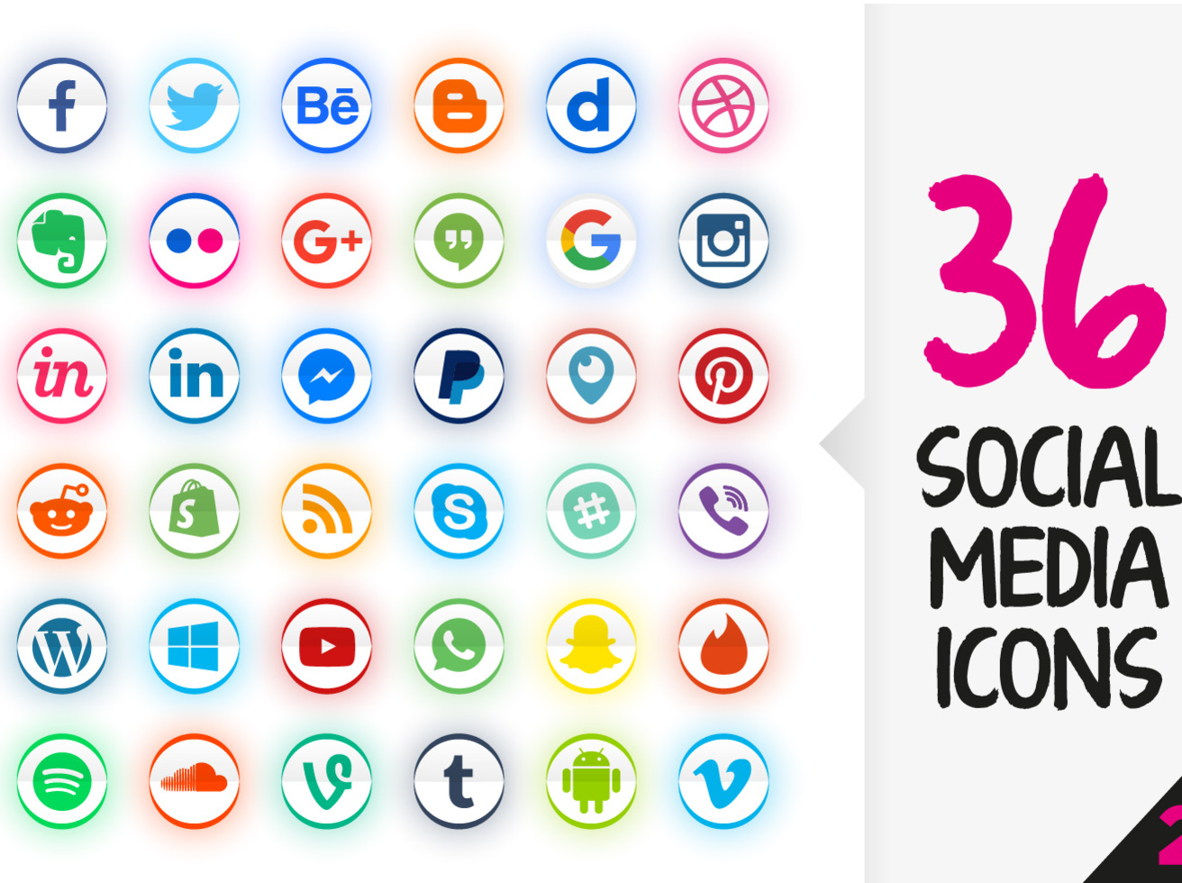 Free Vector Social Media Icons Set Graphic Design Junction