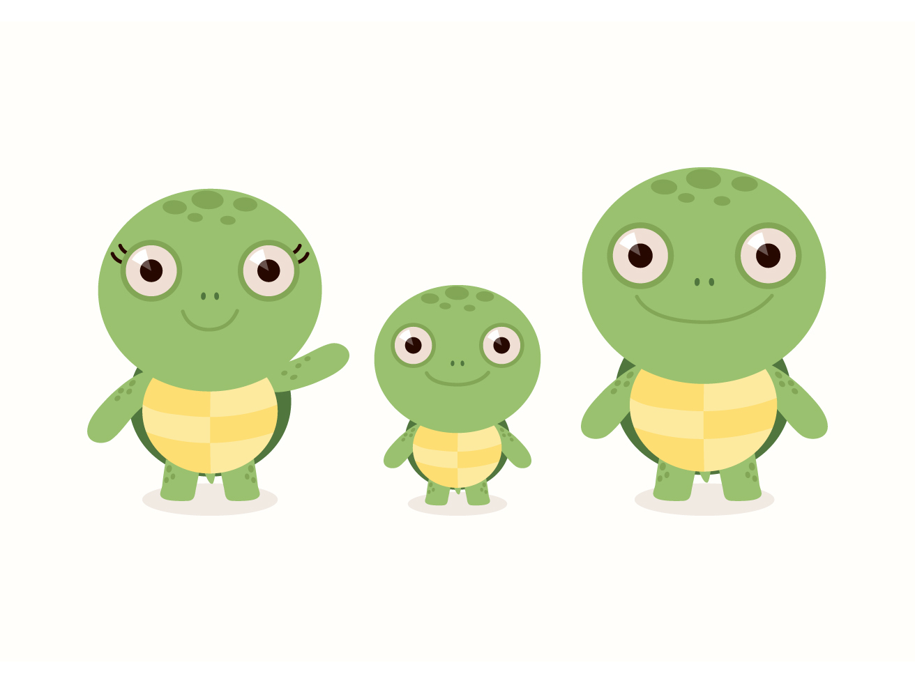 Download Free Vector Cartoon Turtle Set Vector Art & Graphics ...