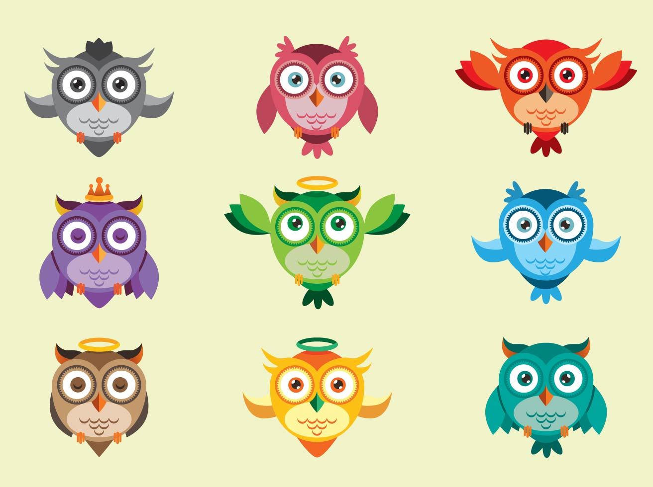 Cute Owl Icon Vectors Vector Art Graphics Freevector Com