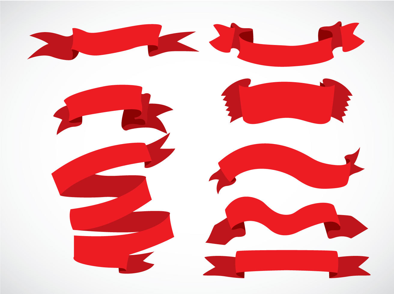 Red Ribbons Vector Sets Vector Art & Graphics