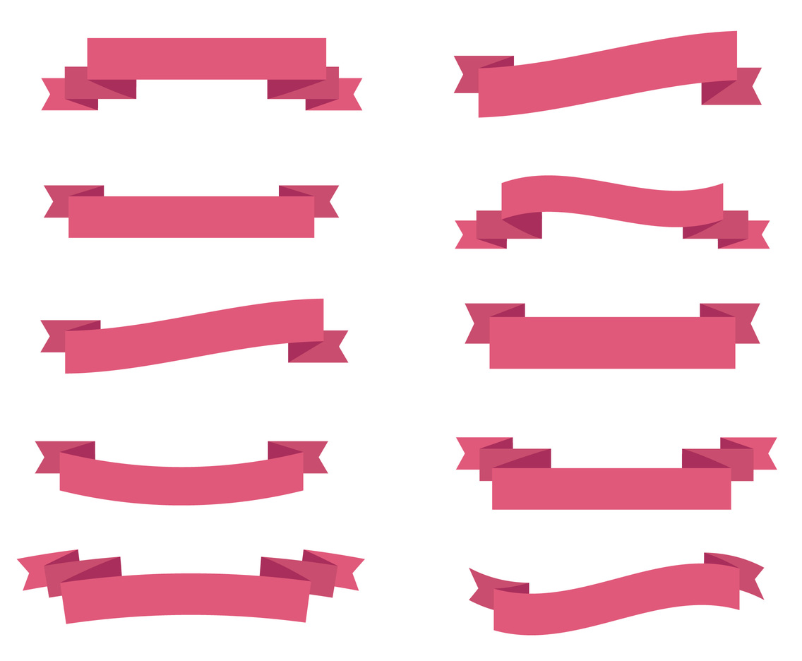 Download Pink Vector Ribbon Set Vector Art & Graphics | freevector.com