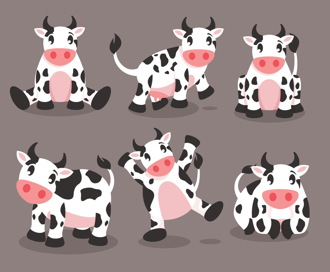 Cute Cows Drawings : Cartoon Cow Vector Vector Art & Graphics | Bocainwasul