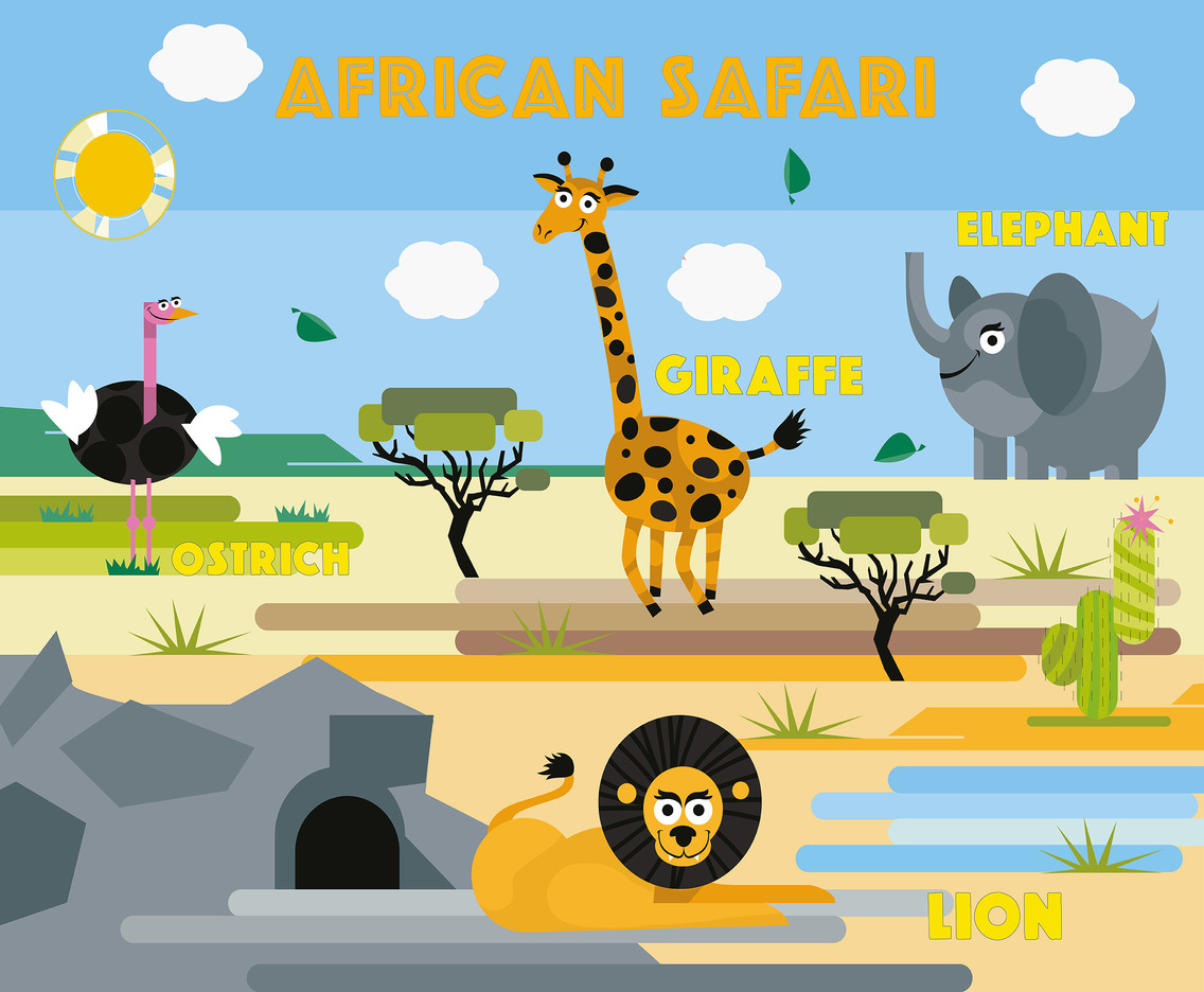 Free African Safari Vector Background Vector Art & Graphics 