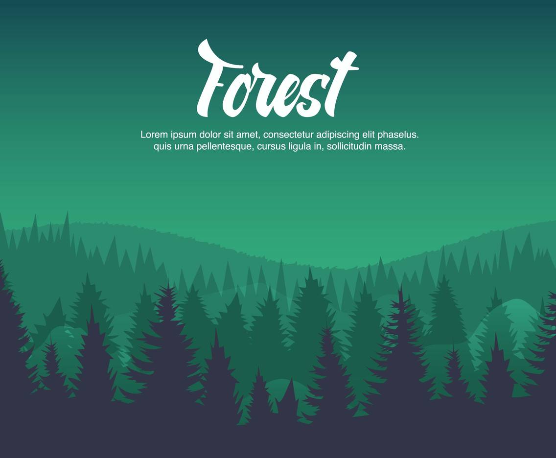 Free Forest In Early Morning Vector Vector Art & Graphics | freevector.com