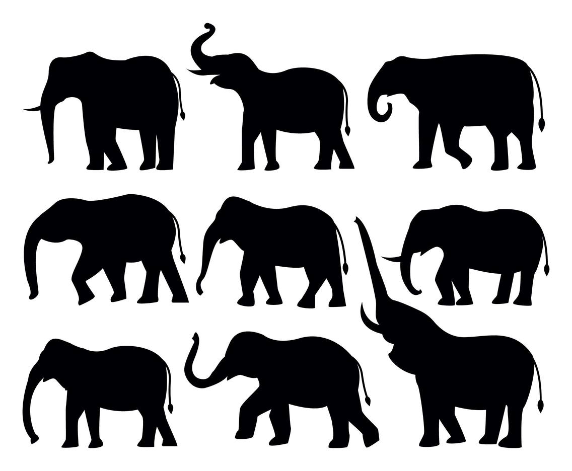 Free Elephant Silhouttes Vector Vector Art & Graphics ...