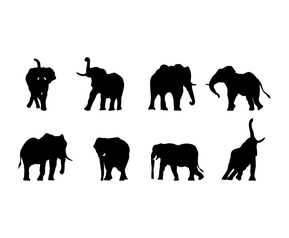 Elephant Silhouette Vector Vector Art & Graphics ...