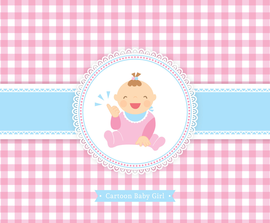 Download Free Vector Baby Girl Cartoon Card Vector Art & Graphics ...