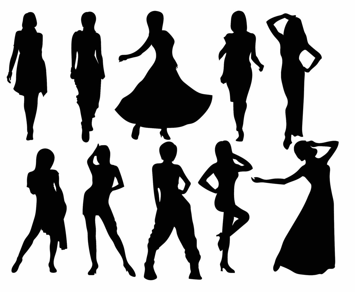 Download Woman Silhouette Set Vector Art & Graphics | freevector.com