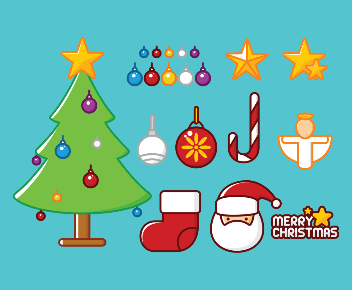Cartoon Christmas Tree Icons Vector Art & Graphics  freevector.com