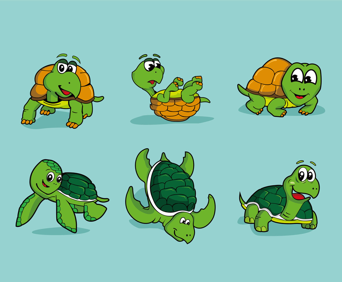 Download Cartoon Turtle Vector Pack Vector Art & Graphics | freevector.com