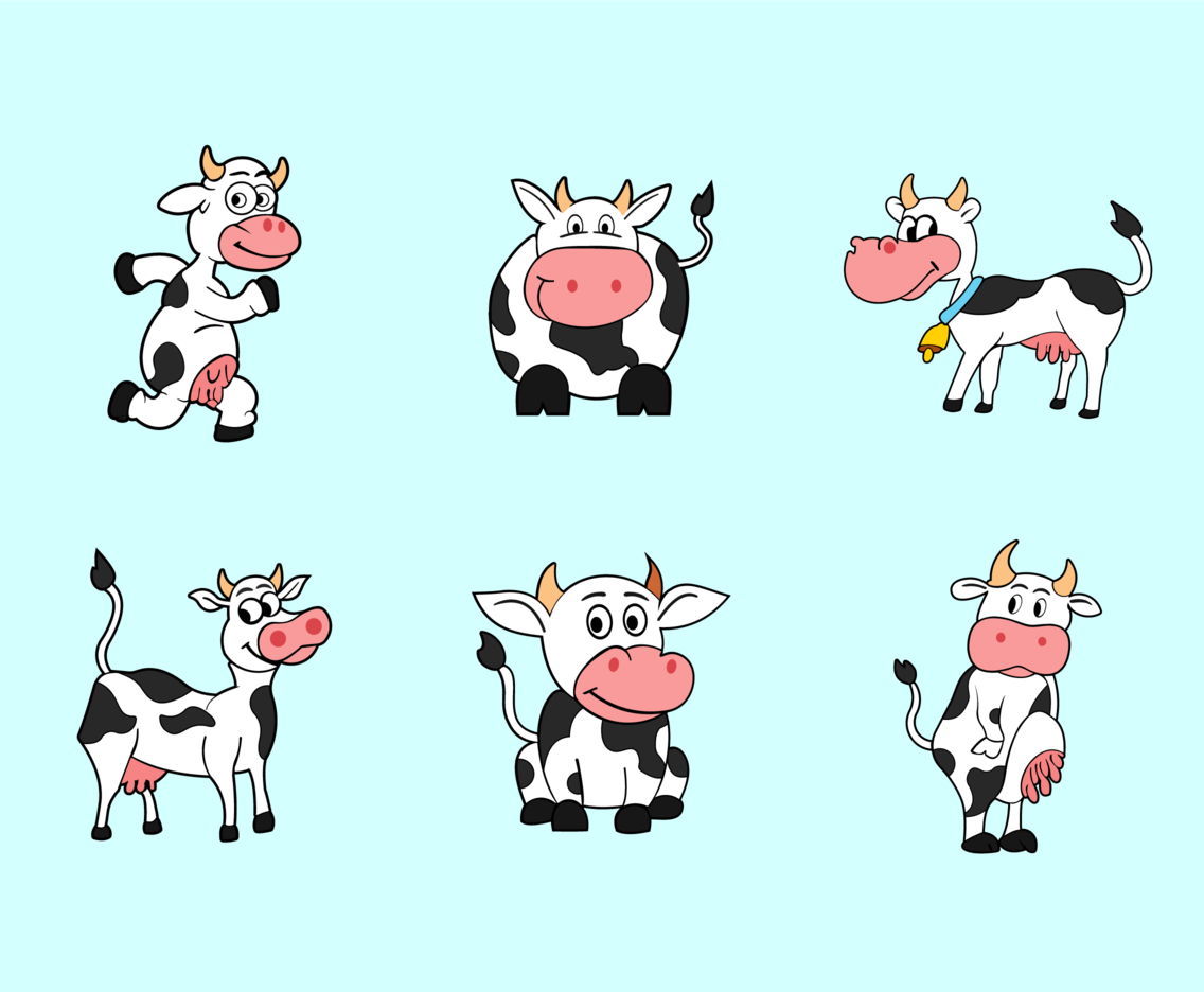 cute funny cow cartoon