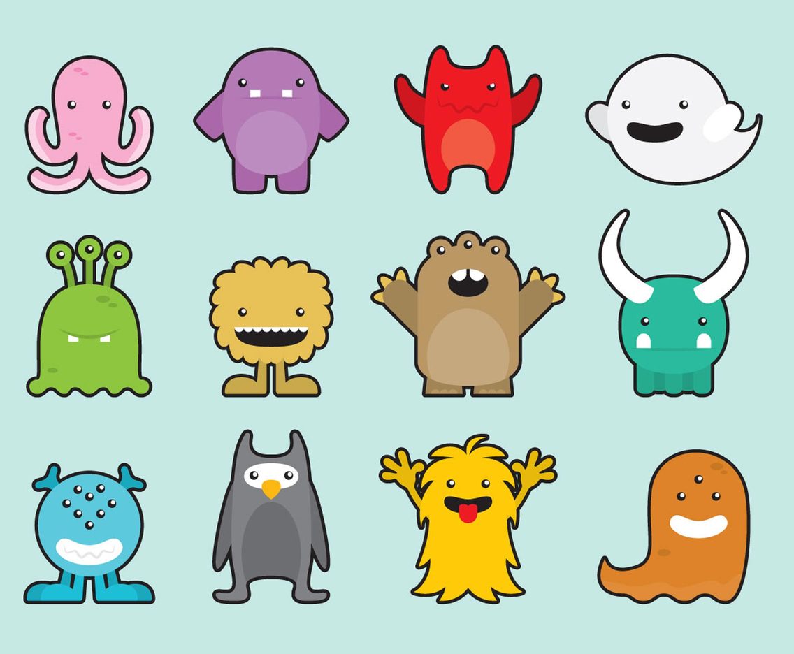 Download Cute Monster Icons Vector Art & Graphics | freevector.com