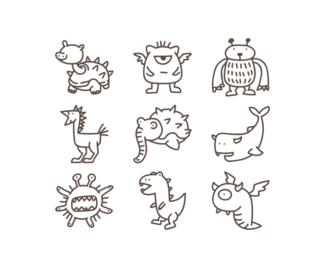 cute creature doodles