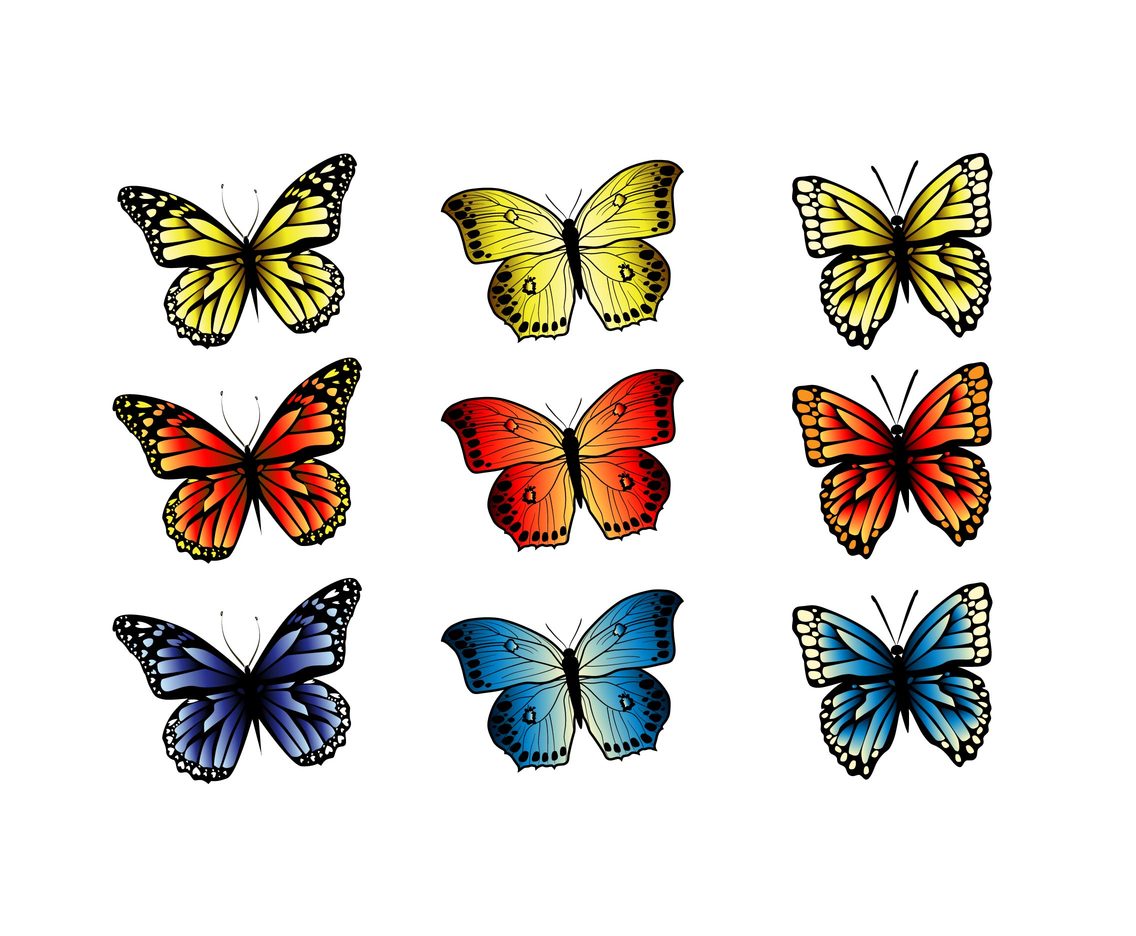 Download Butterfly Clip Art Vector Set Vector Art & Graphics ...