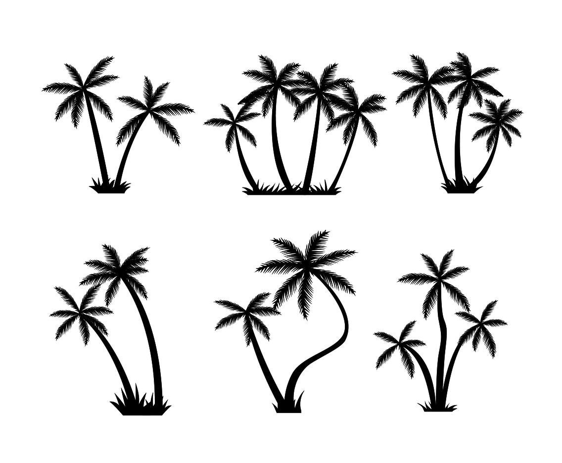 Free Palm Tree Silhouette Vector Vector Art & Graphics ...
