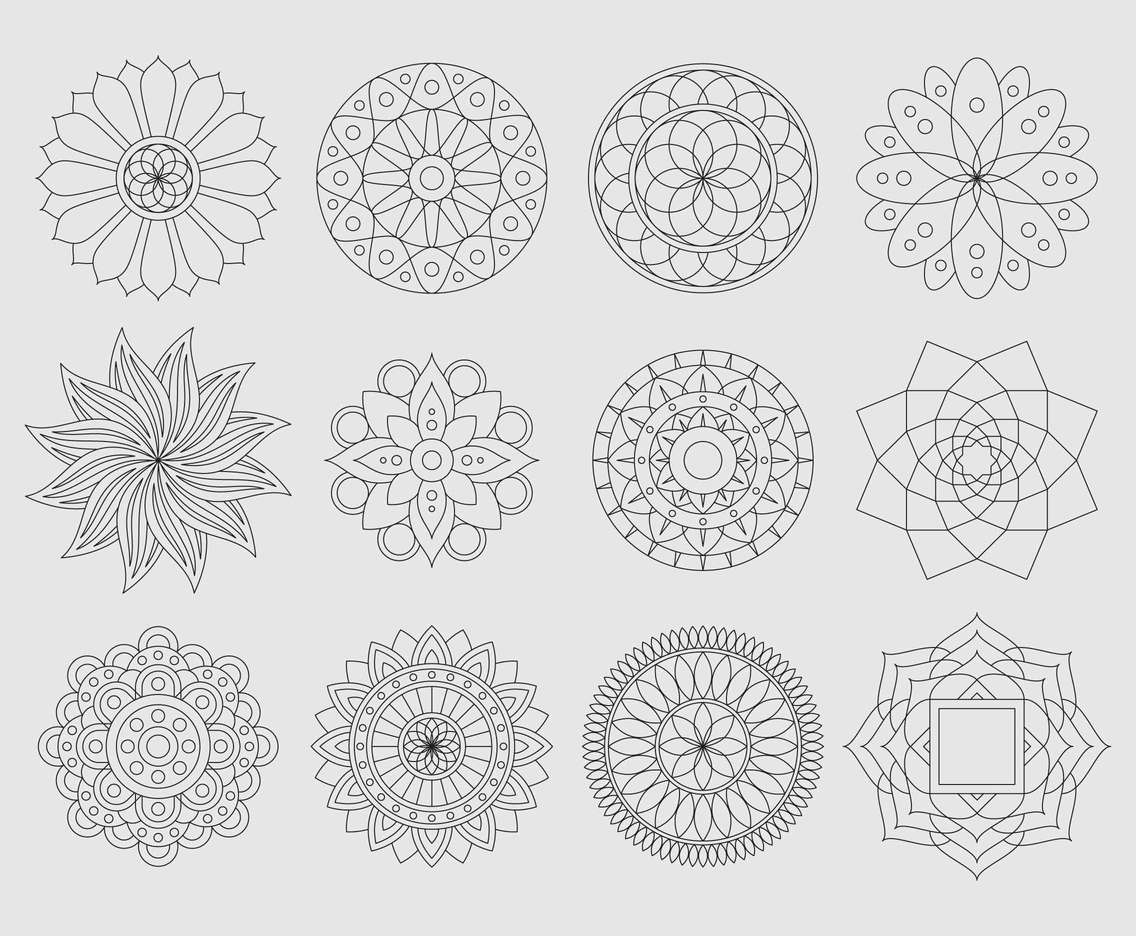 Download Mandala Line Designs Vector Art & Graphics | freevector.com