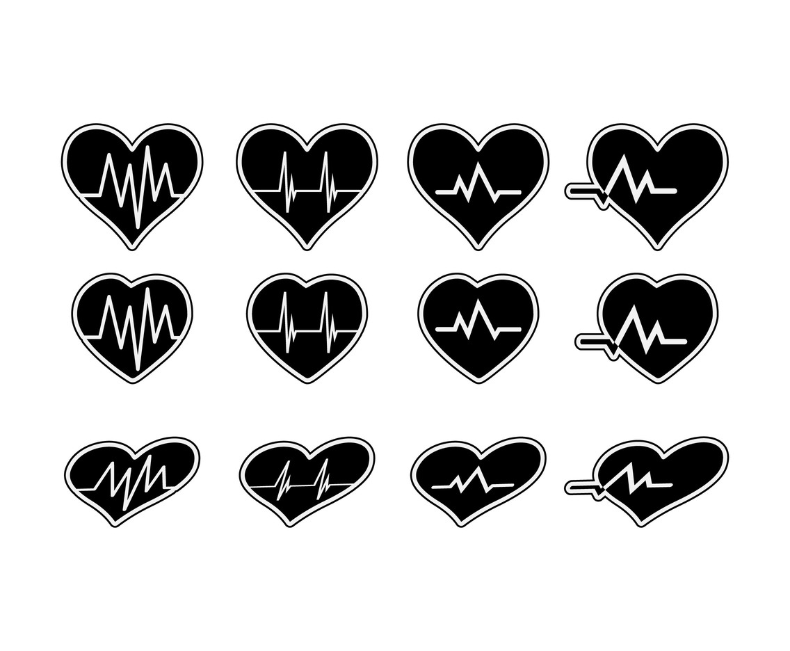 Download Heartbeat Icon Silhouette Vector Art & Graphics ...