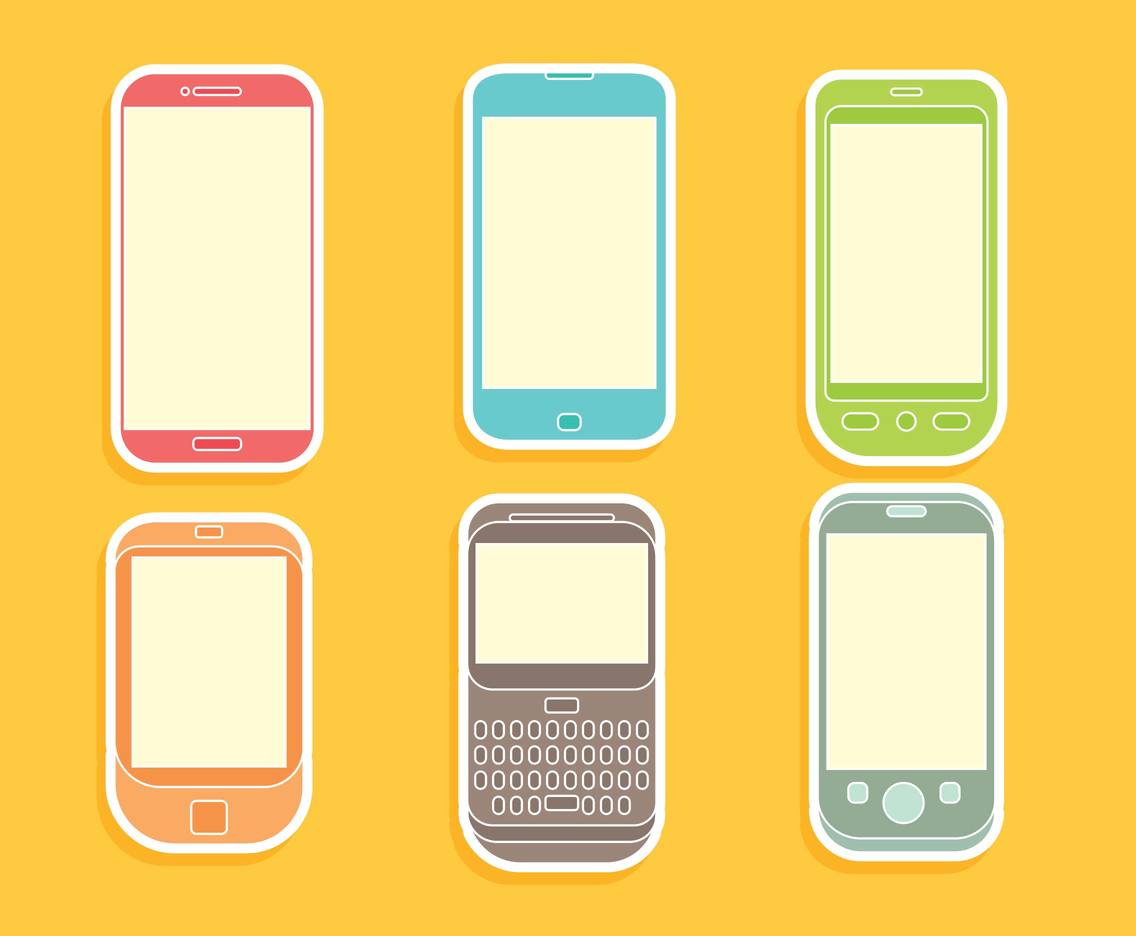 Colorful Cell Phone Icons Vector Vector Art  Graphics  freevector.com