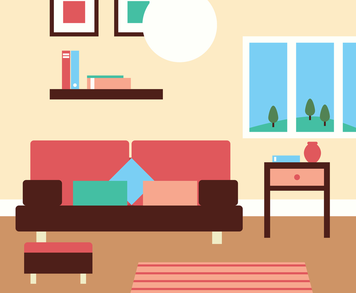 Download Lovely Living Room Vector Vector Art & Graphics | freevector.com