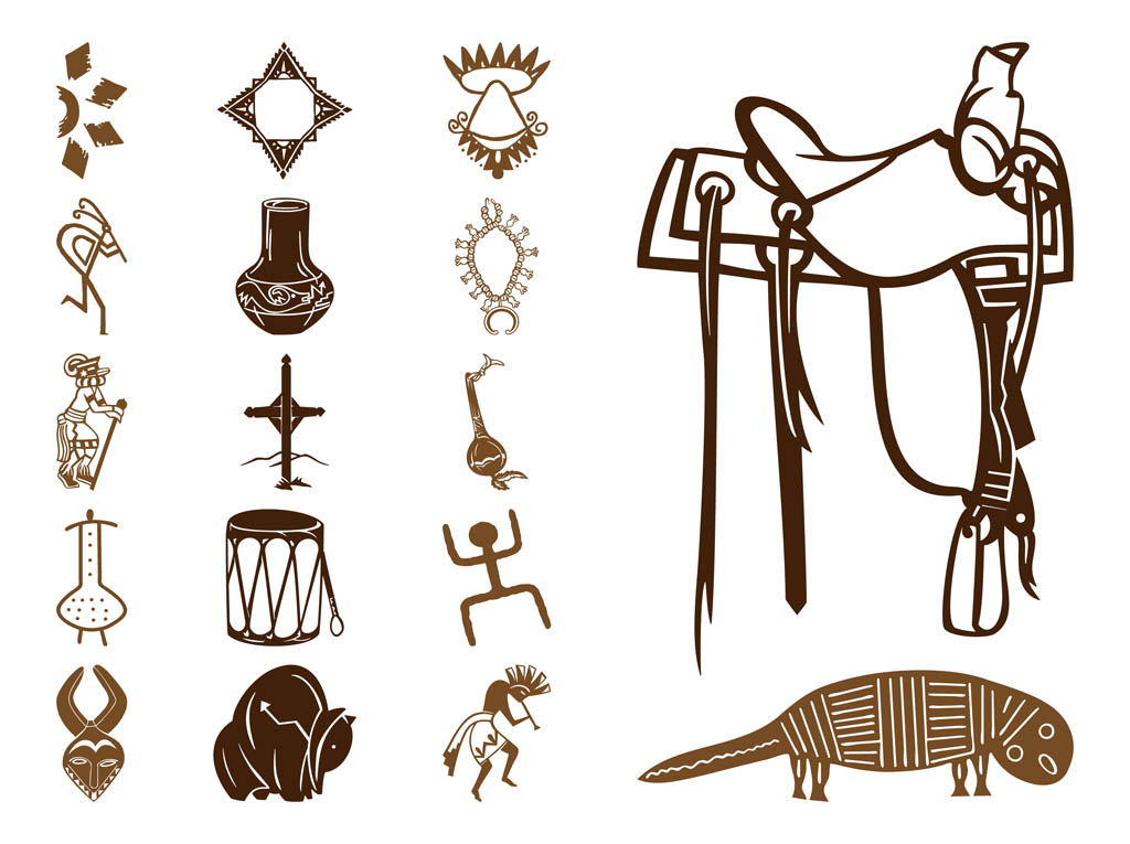 Download Native American Symbols Set Vector Art & Graphics ...