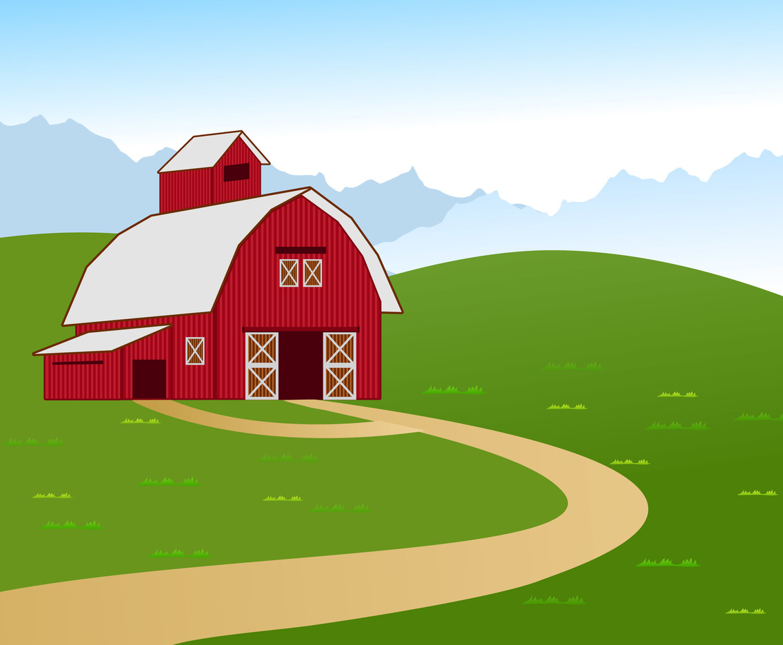 Vector Illustration Of Barn Farm Vector Art & Graphics ...