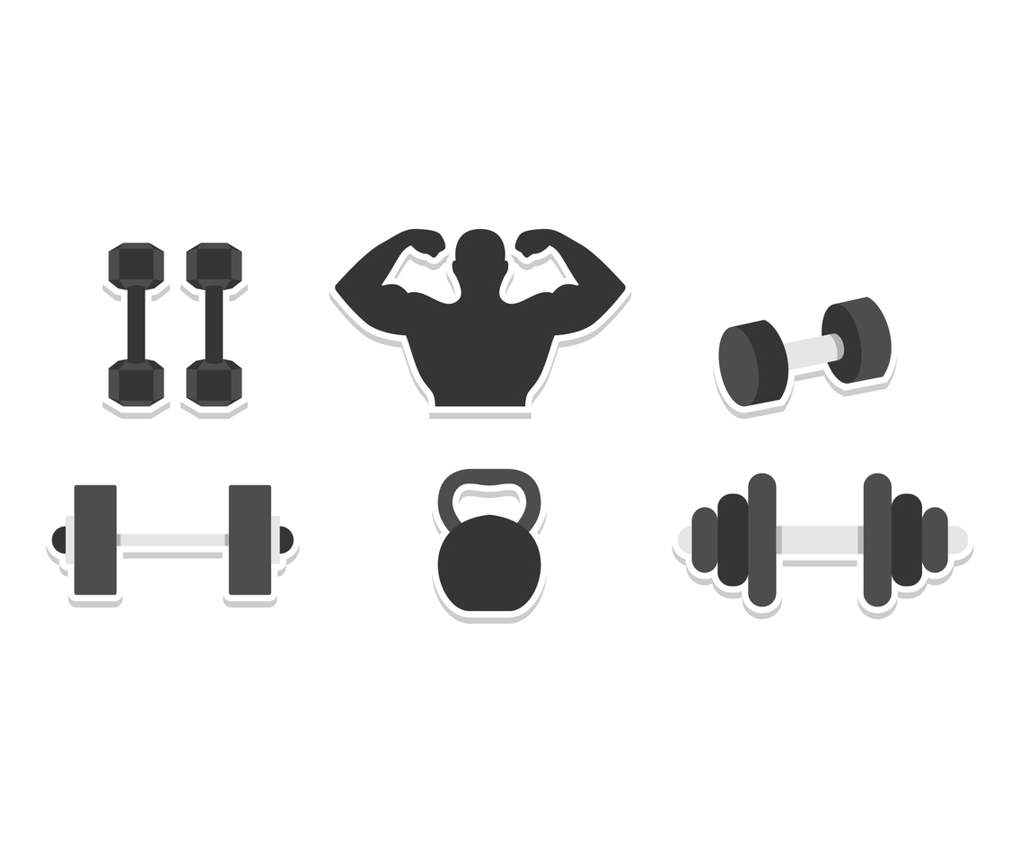 Download Dumbbell Icon Set Vector Art & Graphics | freevector.com