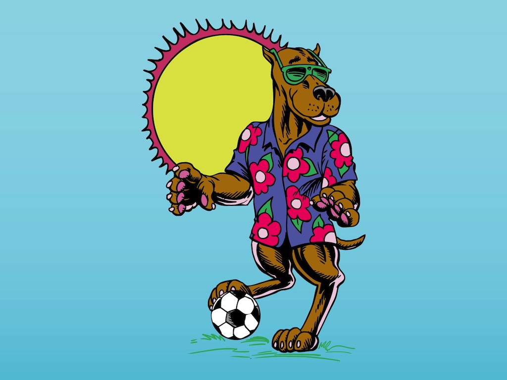 Football Dog Vector Art & Graphics