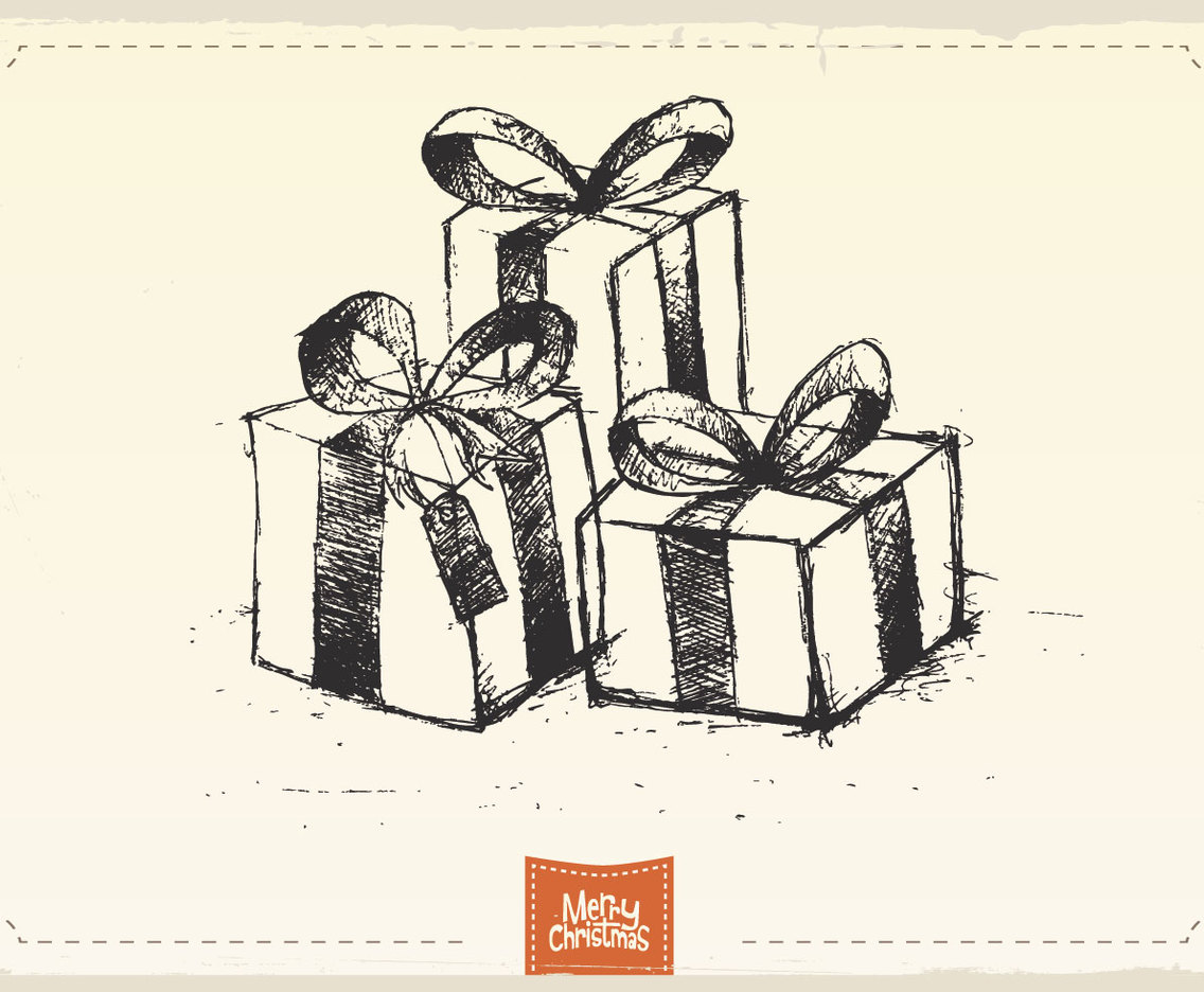 Premium Vector  A bunch of christmas gifts sketch hand drawn