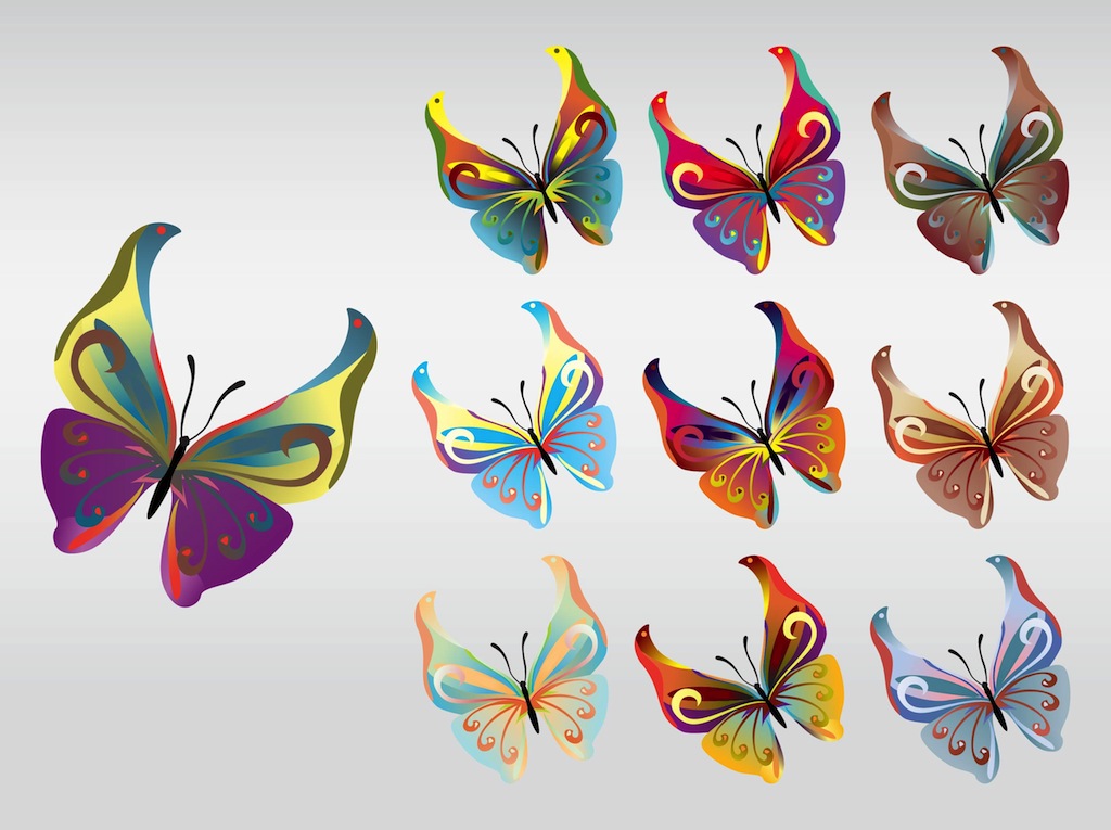 Download Colorful Butterflies Vector Vector Art & Graphics ...