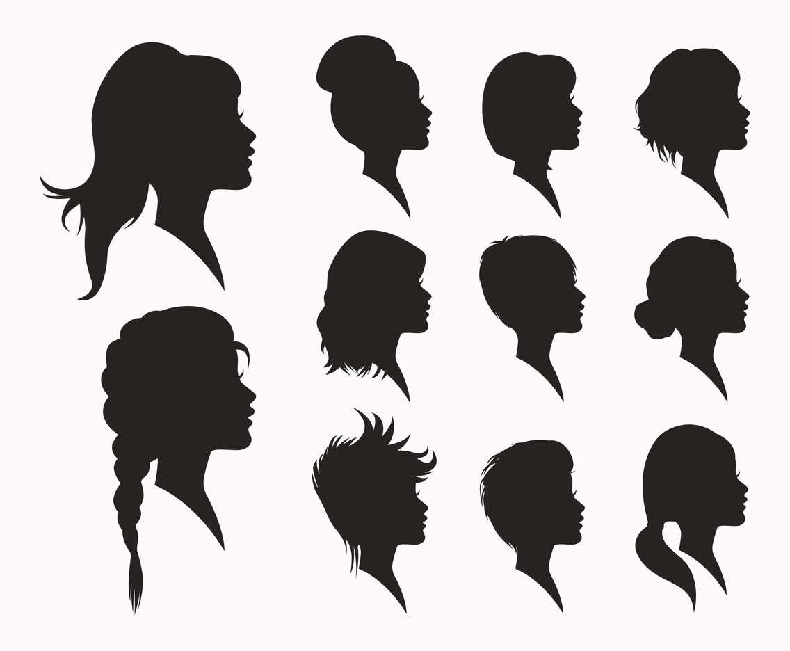 hair silhouette free vector