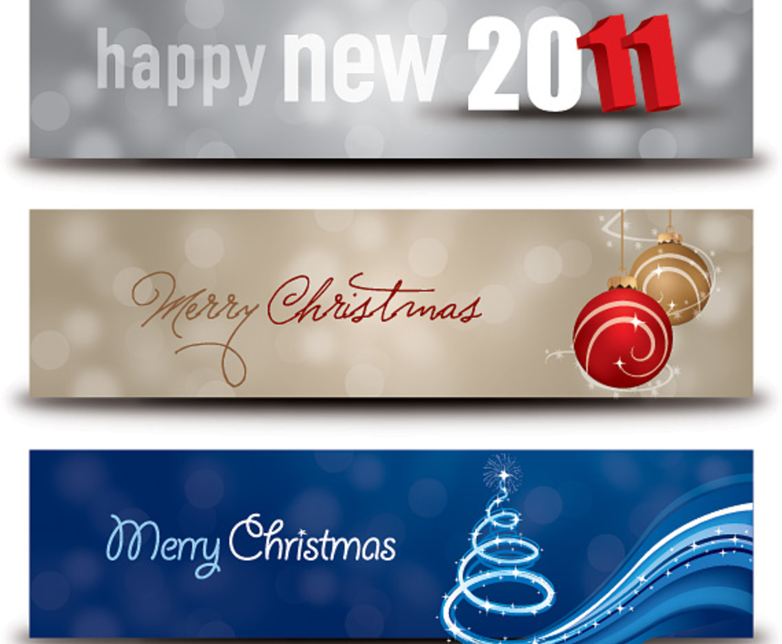 merry christmas and happy new year banner