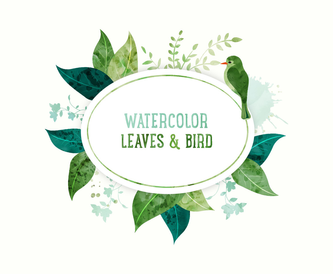 Watercolor Leaves Banner Vector Art & Graphics | Freevector.com