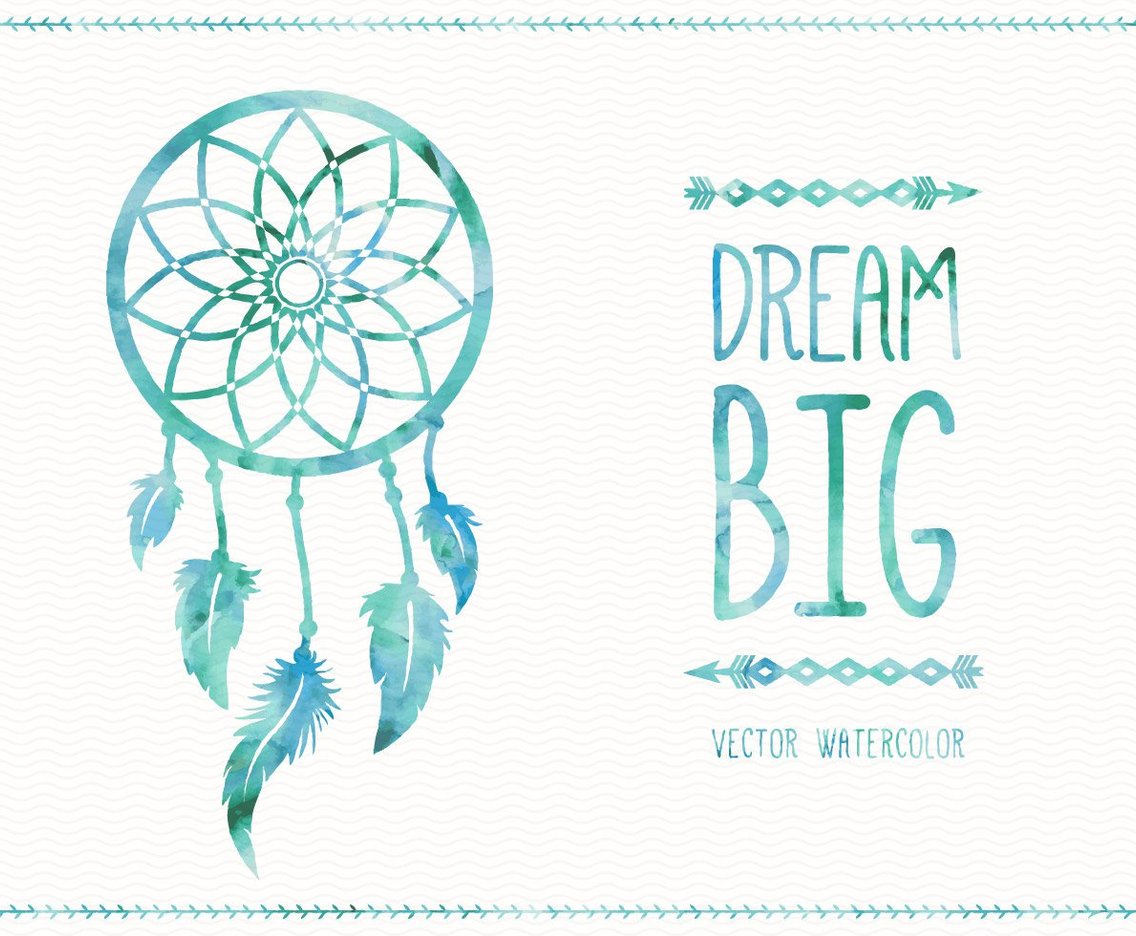 Download Watercolor Dreamcatcher Card Vector Art & Graphics ...