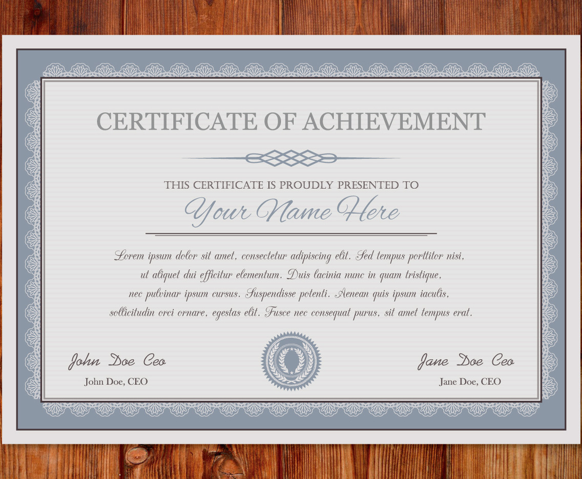 Certificate Of Achievement Template Vector Art Graphics freevector com