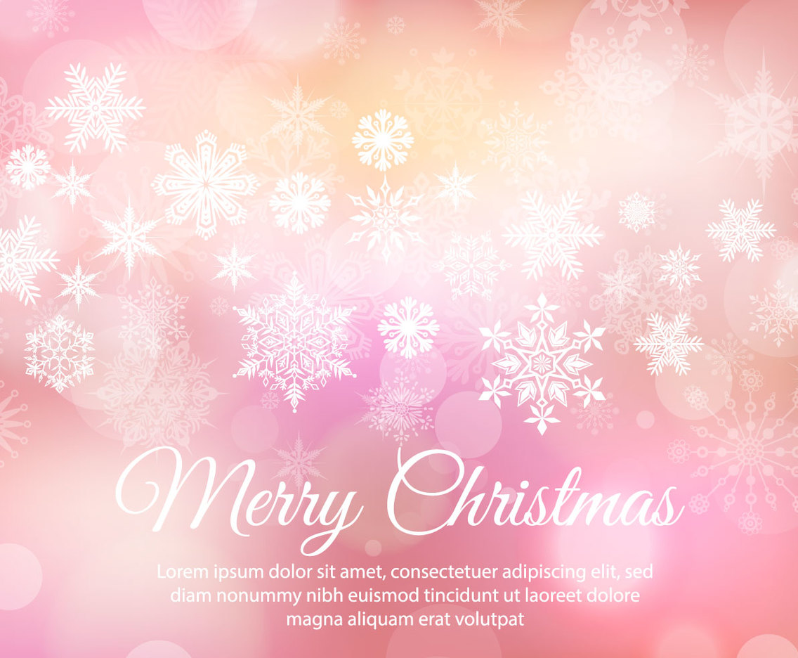 Beautiful Pink Merry Christmas Illustration Vector Art &amp; Graphics | freevector.com