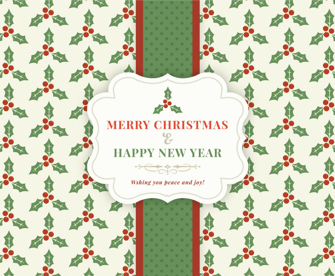 Merry Christmas And Happy New Year Card Vector Art Graphics Freevector Com