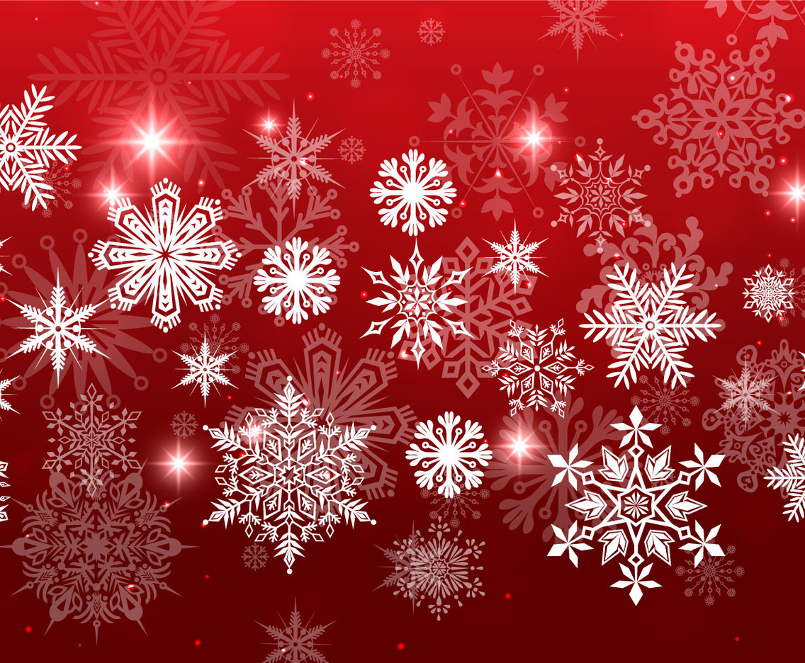 Red Christmas Snowflake Background Vector Art & Graphics 
