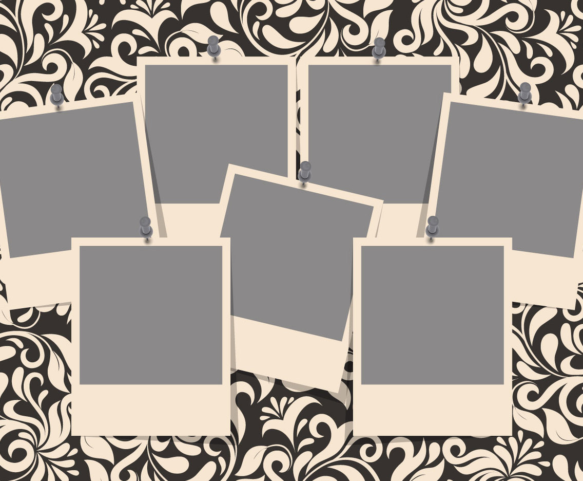 Damask Photo Collage Template Vector Art Graphics freevector com