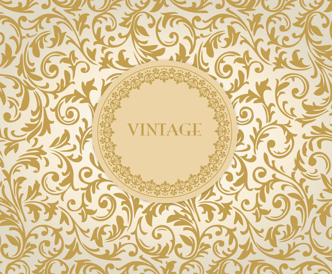 Gold Vintage Floral Background Vector Art & Graphics | freevector.com