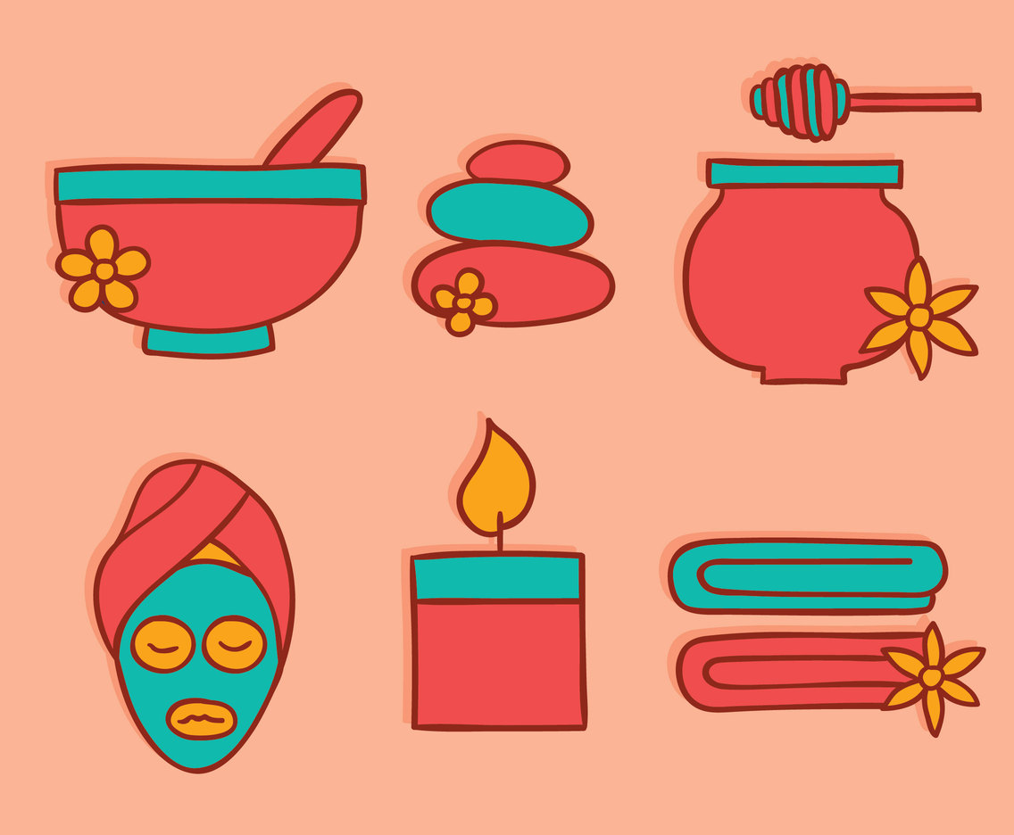 Hand Drawn Spa Collection Vector Vector Art & Graphics