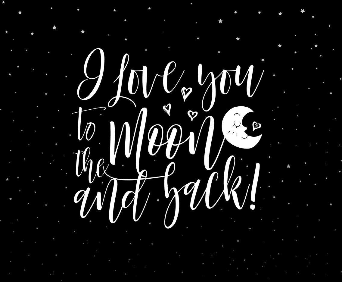 Download I Love You To The Moon And Back Hand Lettering Vector Art ...