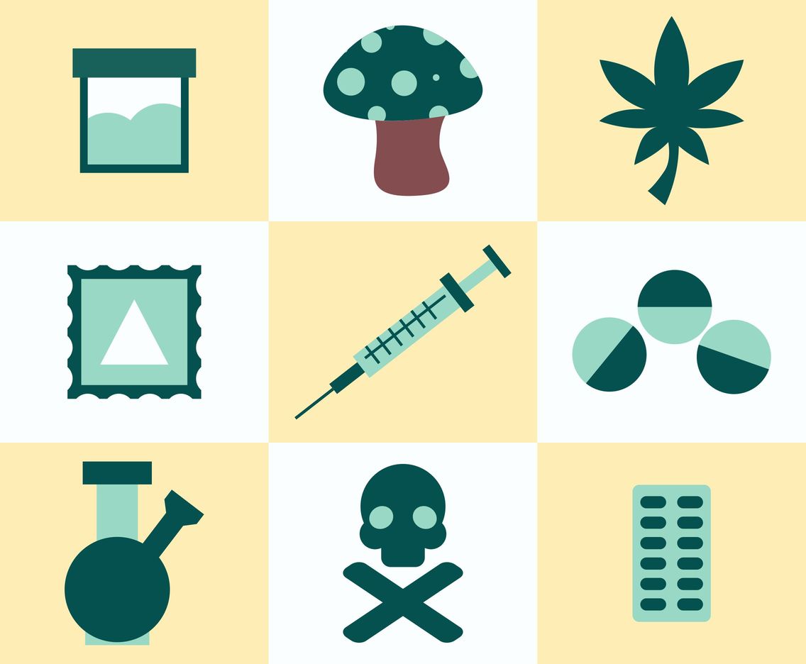 Drugs And Addiction Icons Vector Art And Graphics